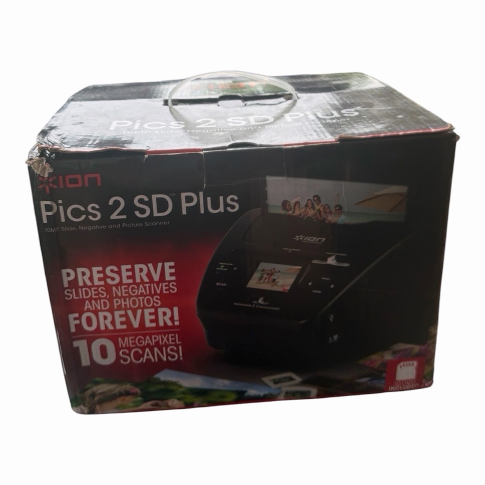 ION Pics 2 SD Plus Preserve Slide Negative & Picture Scanner Complete Open Box